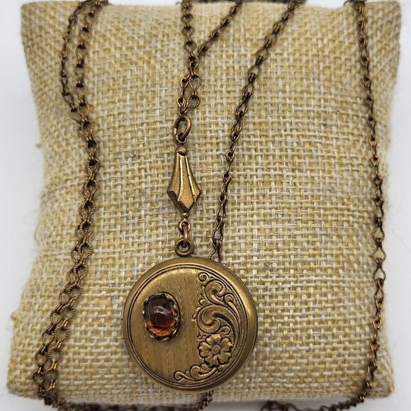 Estate Jewelry - Stunning Atique Locket Necklace 3 strand Art Nouveau unsigned Estate Find